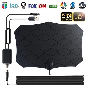 

1080P ATSC 50 Miles TV Aerial Indoor Amplified Digital HDTV TV Antenna DVB-T2 4K HD for Local Channels Broadcast Home Television