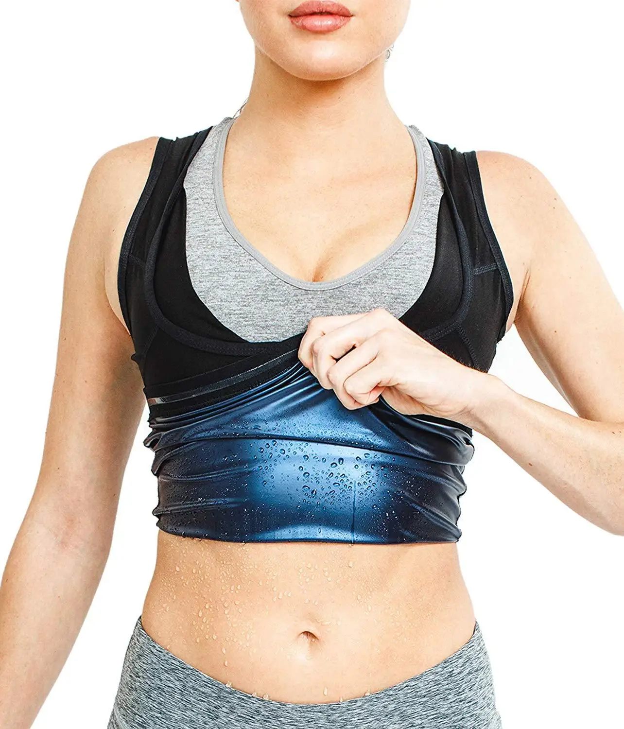 Männer Neopren Schweiß Sauna Taille Trainer Abnehmen Body Shaper Weste Shapewear Korsett Gym Unterwäsche Frauen Fett Brennen Tank Top_voghion.com
