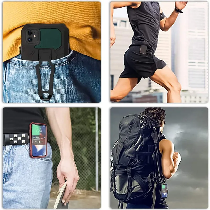 Rugged Hybrid Armor Magnetic Bracket Case with Belt Clip and Shockproof Cover