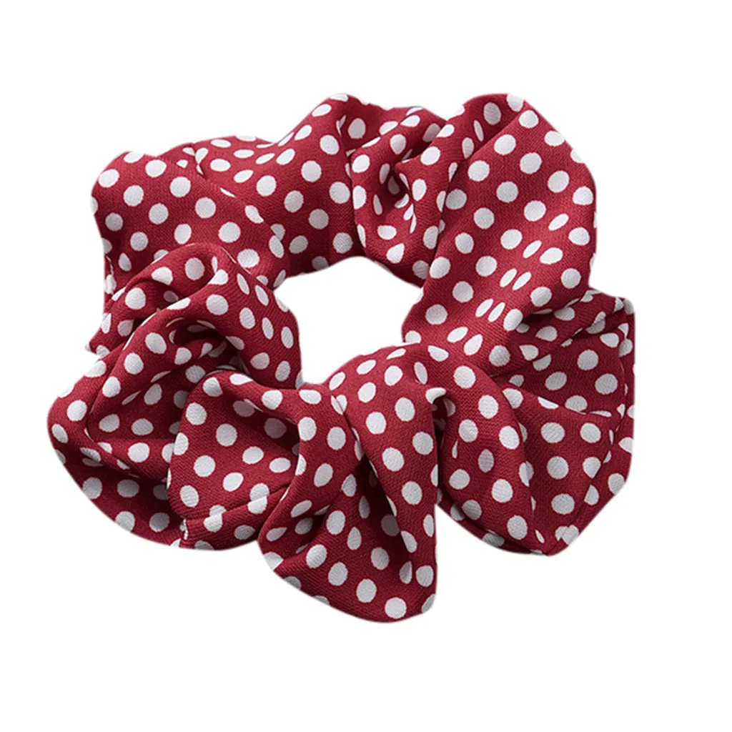 

Retro Polka Dot Scrunchie Rubber Women Elastic Hair Rope Ring Ponytail Holder Band Headband Scrunchy Hair Accessories Dropship