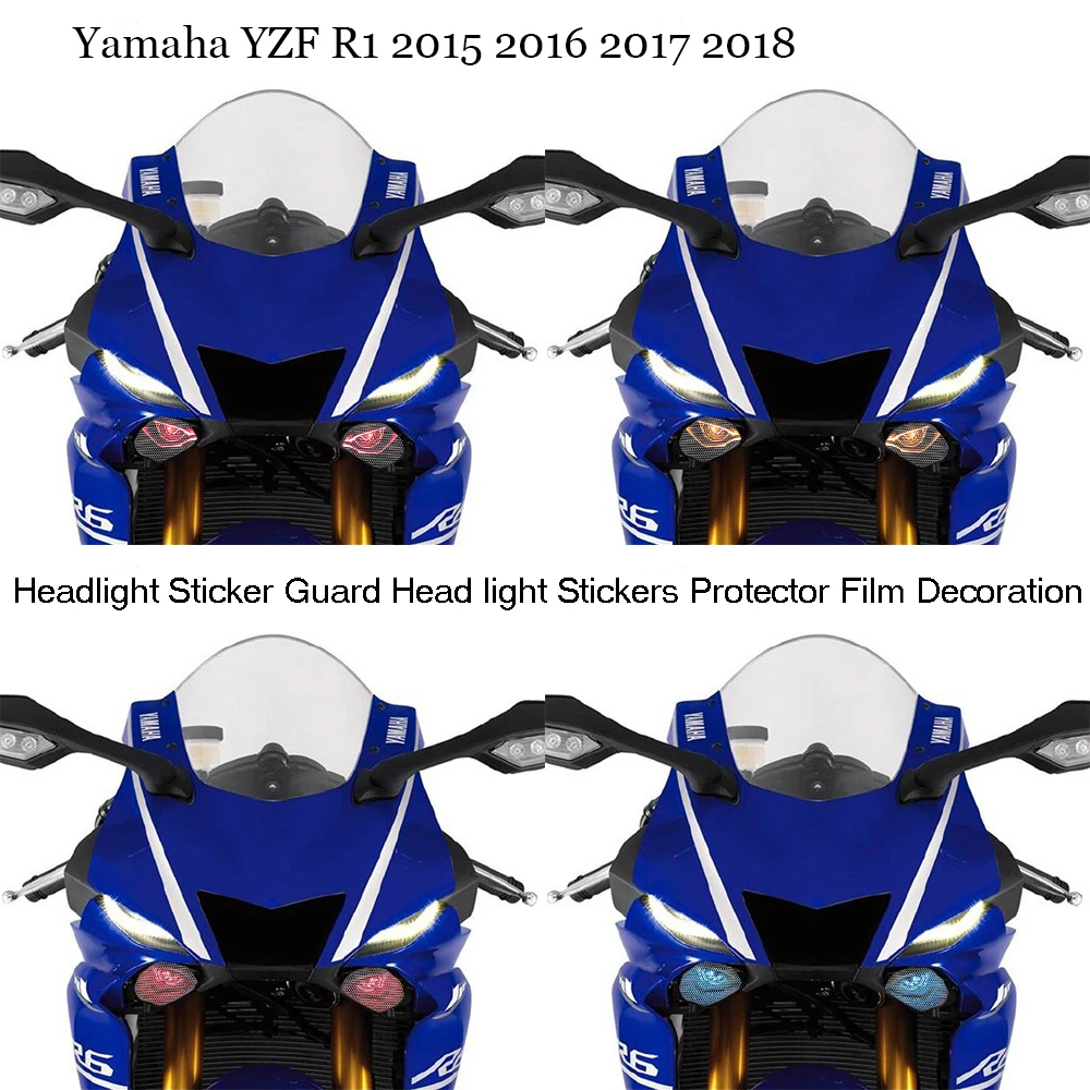 For Yamaha YZF R1 2015 2016 2017 2018 YZFR1 Motorcycle Headlight Sticker Guard Head light Stickers Protector Film Decoration |