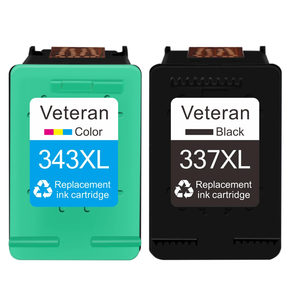Чернильные картриджи Veteran 337 343 совместимые с hp HP Photosmart 2575 8050 C4180 D5160 Deskjet 6940 D4160 C4150 |