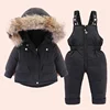 2pcs Set Baby Girl winter down jacket and jumpsuit for children Thicken Warm fur collar jacket for girls Infant snowsuit 0-4Year ► Photo 2/6