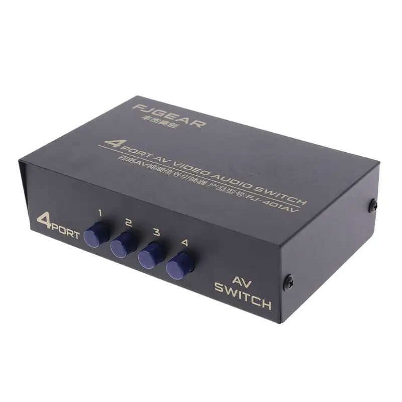 4 порт AV аудио видео RCA 4 Вход 1 выходной коммутатор переключатель PLC сплиттер