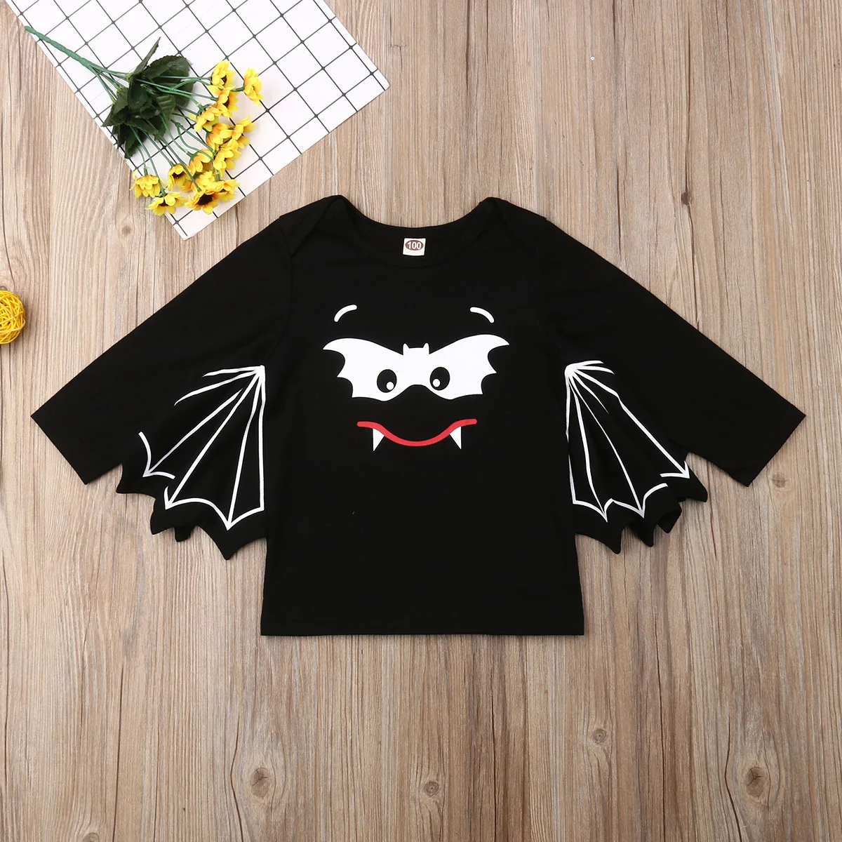2019 Brand Newborn Baby Girl Boy Brother Sisters Halloween Bat Clothes Romper T-Shirt Tops Cool Costume Party Clothes 3M-5Y