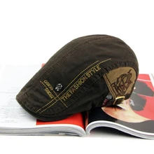 Мужские осенние хлопковые береты кепки горячая Распродажа Европа Стильные Твердые Вышивка буквы слова шапки-береты плоские шляпа