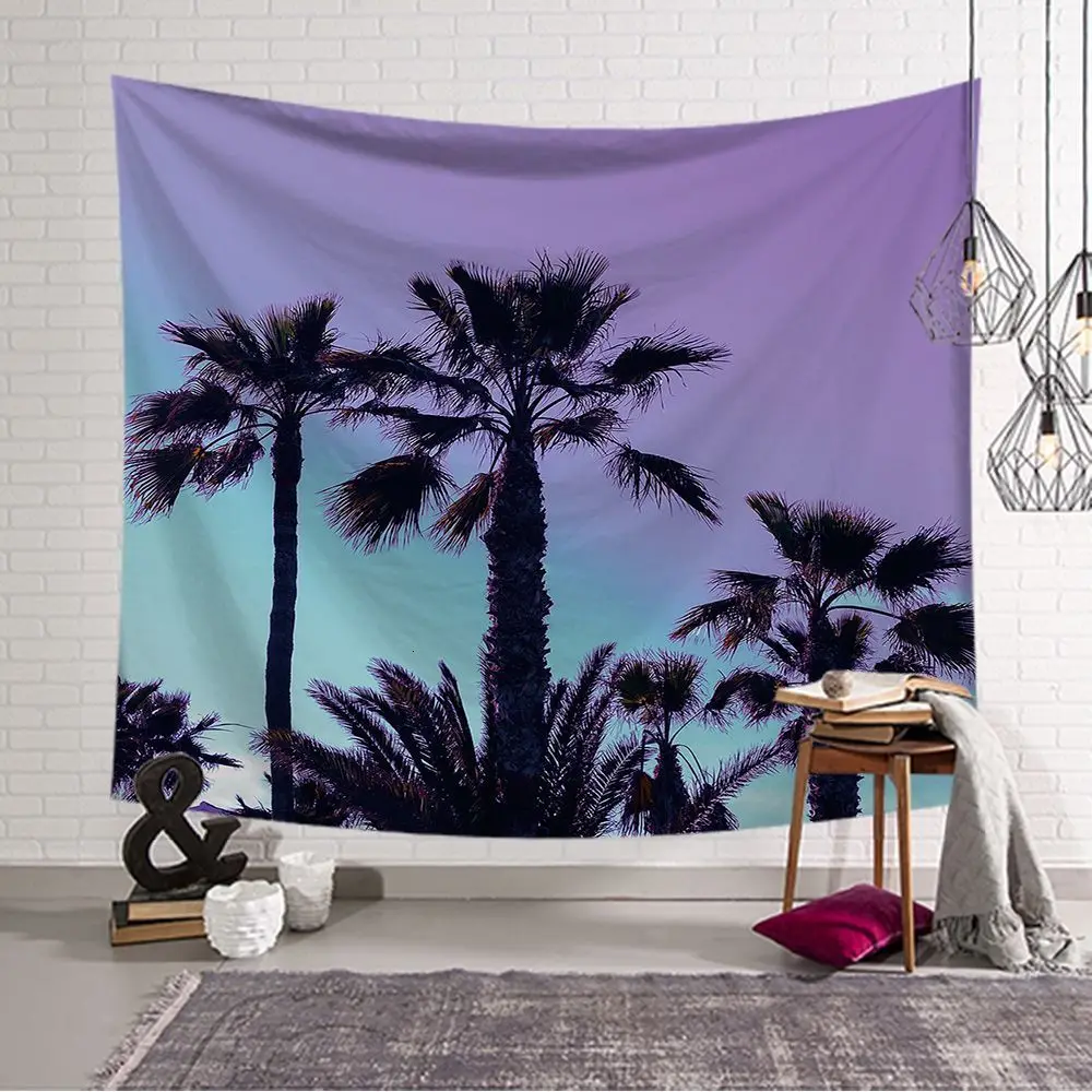 Ins современный настенный гобелен пляжный кокосовое дерево серия напечатанный настенный гобелен из ткани домашний декоративная шаль одеяло коврик для йоги
