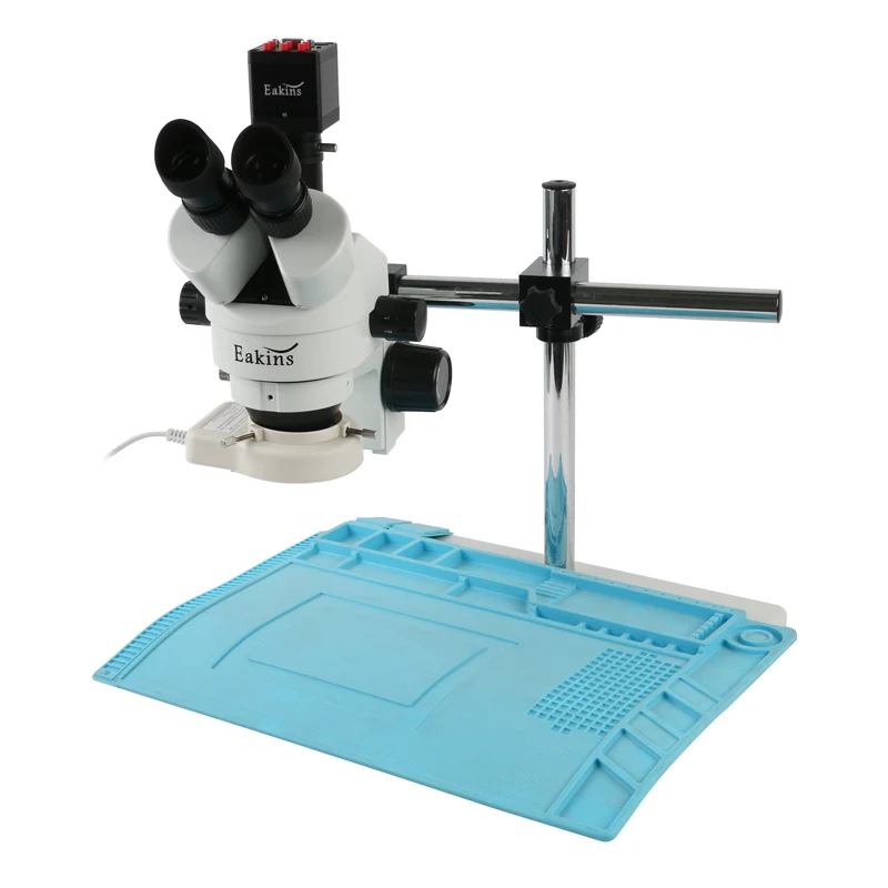  simul-focal Continuous Zoom 3.5X~90X Trinocular Stereo Microscope + HDMI VGA Microscope Camera + 56
