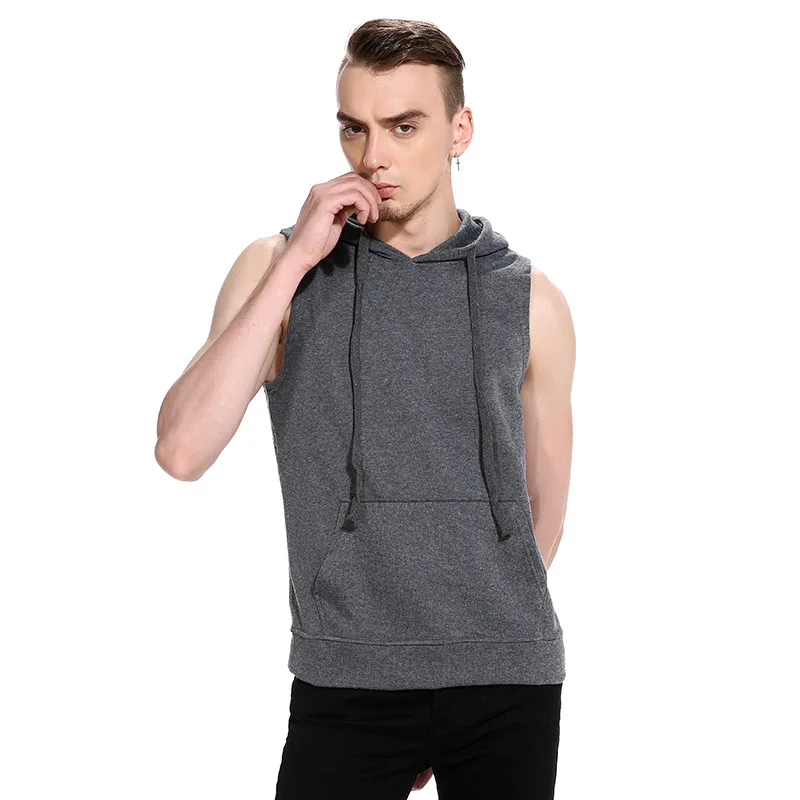 MEN'S Wear Outer Mold Autumn And Winter Creative-Men Hooded Pullover Pocket Vest Waistcoat M20