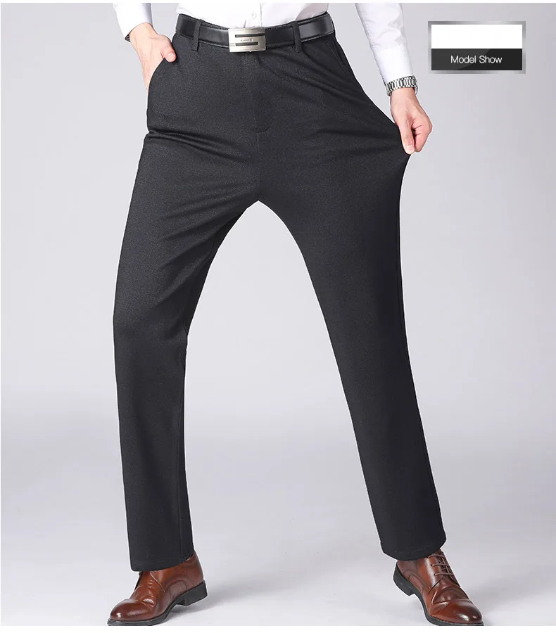 Зимние мужские деловые брюки, облегающие офисные брюки для мужчин на молнии, строгие мужские классические брюки, Pantaloni Uomo tuta