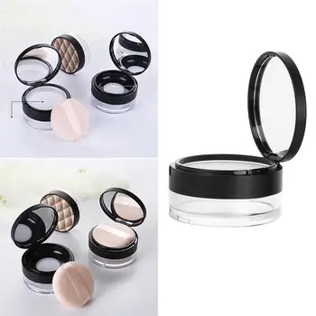 

Plastic Powder Box Handheld Empty Loose Powder Pot With Sieve Puff Cosmetic Travel Makeup Jar Sifter Container