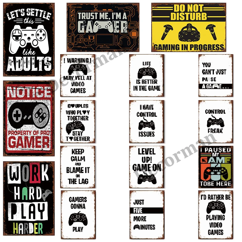 

[ Kelly66 ] Warning Notice Gamers I Paused My Game Tobe Here Metal Sign Home Decor Bar Wall Art Painting 20*30 CM Size LAT-1740