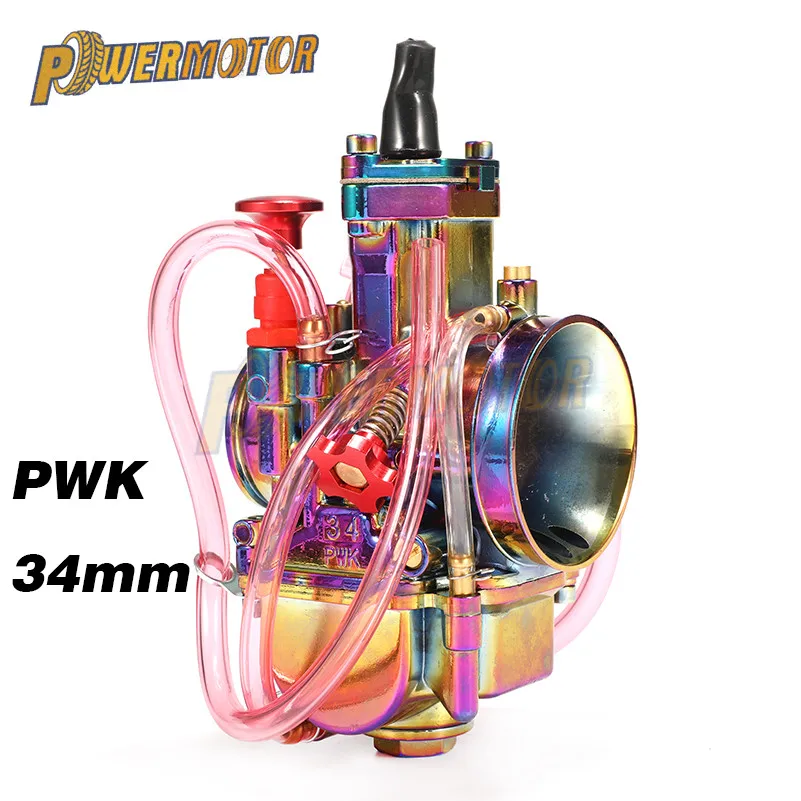 34 мм МОТОЦИКЛ КАРБЮРАТОР PWK Carburador Carb для 110cc-250cc 2 T/4 T двухтактный двигатель для мотороллера Грязь велосипед ямы красочные