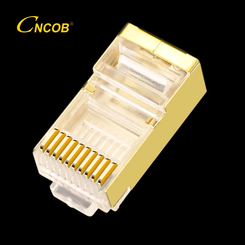 CNCOB 10P10C RJ50 многожильный соединитель для сетевого кабеля RJ48 прозрачный штекер