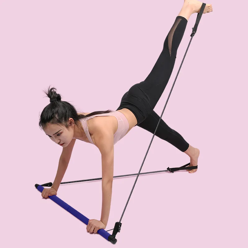 Portable Pilates Bar Kit with Resistance Band Yoga Exercise Home