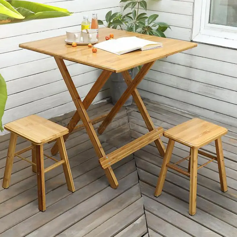 

Foldable Table, Small Table, Easy Dining Table, Square Table, Household Square Table, Bamboo Table
