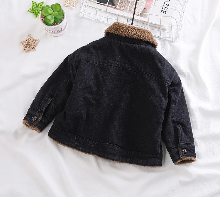 Toddler Boy Coat Autumn Winter Thicken Lambswool Denim Jackets for Boys Kids Clothing High Quality Casual Child Jackets