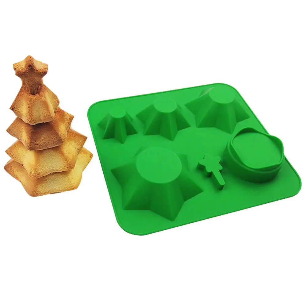 Silicone Baking Tray Christmas Tree Bakeware Non-stick Mold For Baking Bread Breadstick Biscuit Chocolate Bakery Cake Mold Tools