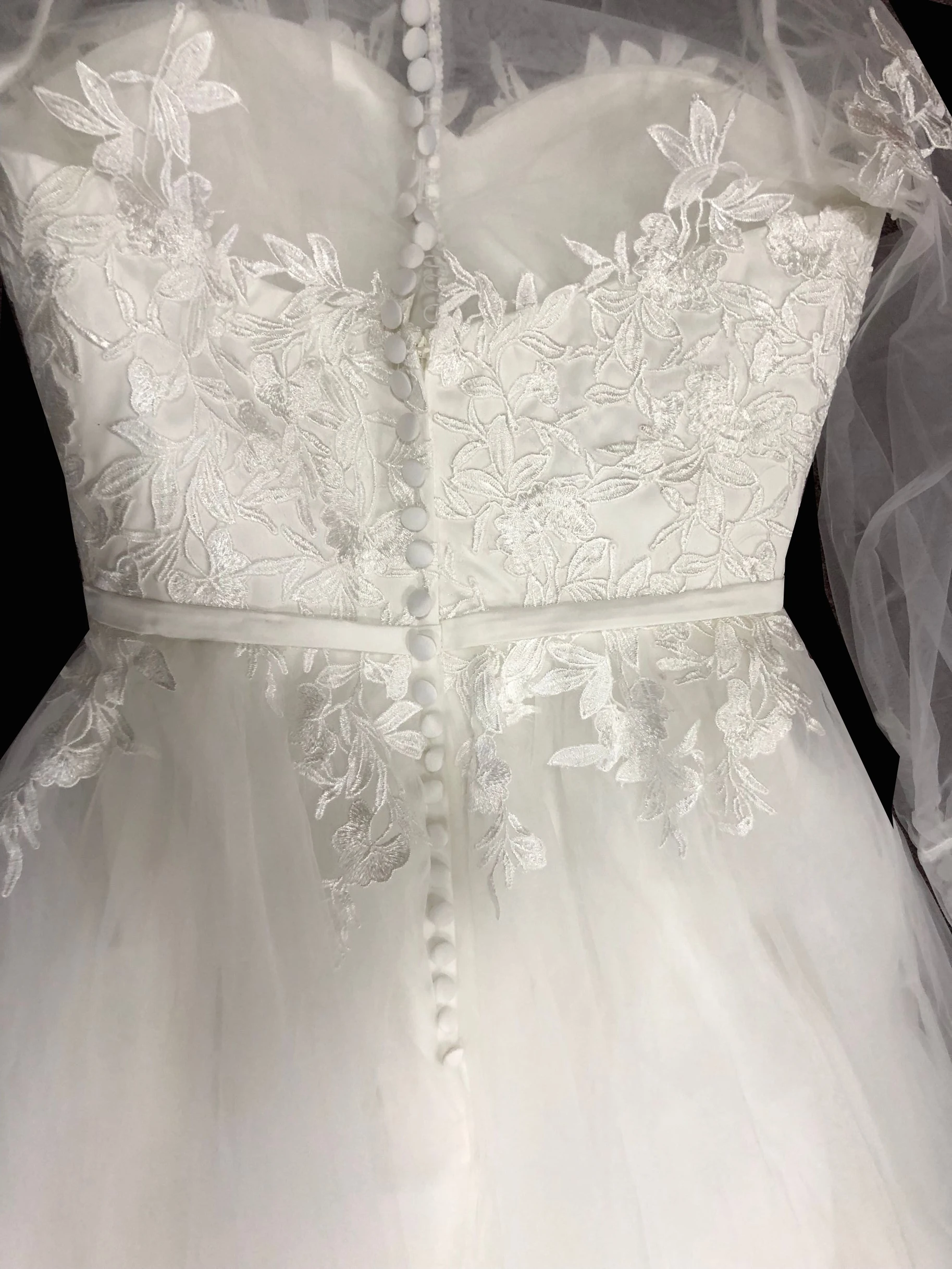 Винтажные Свадебные платья с глубоким декольте, пышные рукава, мягкий тюль, свадебное платье с аппликацией, без рукавов, длина до пола, открытая спина