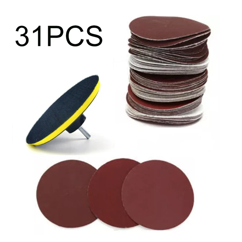 30pcs Sandpapers 3inch Polishing Buffing Buffer Pad Dual Action Hook& Loop Sanding Kit Sandpapers tools