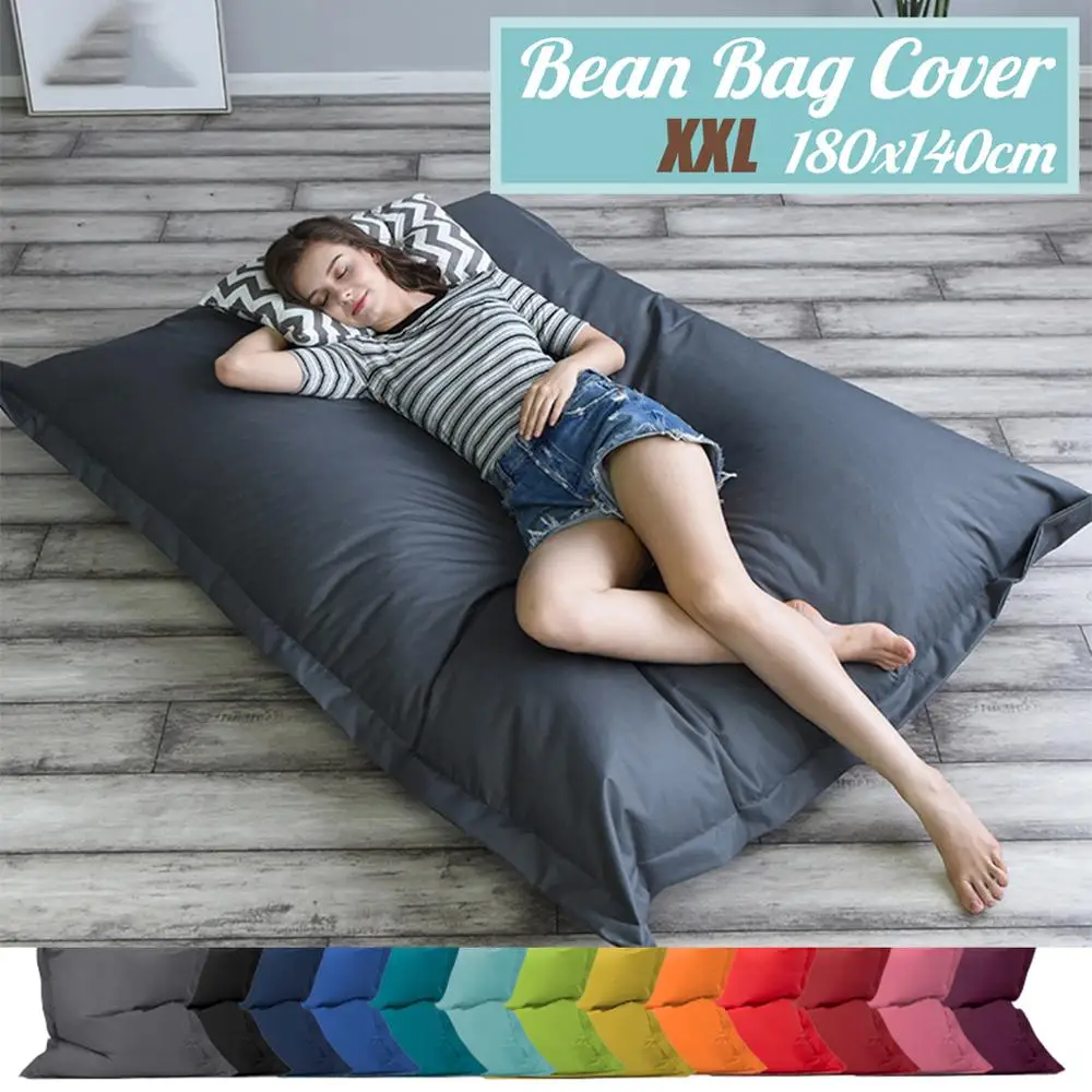 Square BeanBag Sofa Cover Chairs without Filler Waterproof Lounger Seat Bean Bag Puff Couch Tatami Living Room Furniture