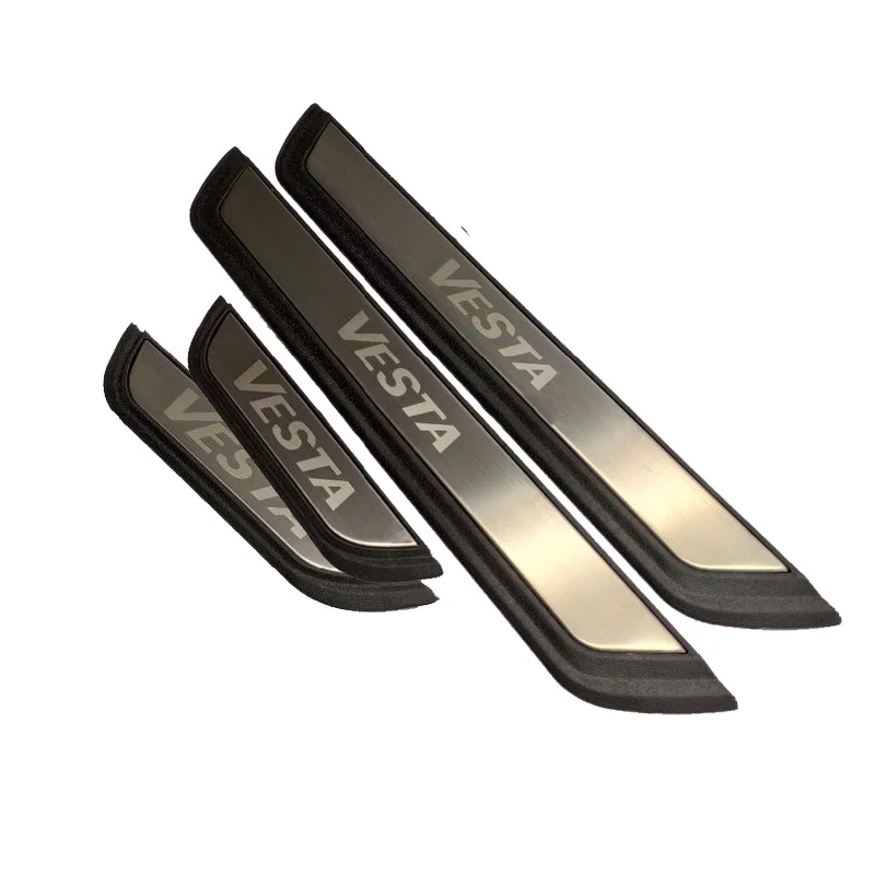 

For Car Accessories LADA BA3 Vesta SW Cross Concept 2015 2018 Stainless Steel Door Sill Cover Protector Car Sticker Styling 4pcs