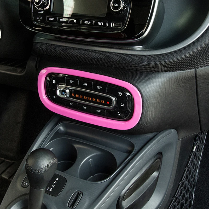 Автомобильная декоративная рамка для Центральной приборной панели панель украшение крышка кнопка наклейка Аксессуары для Mercedes Smart 453 Fortwo Forfour автомобильный Стайлинг