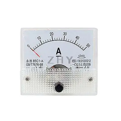 

85C1 DC 0-50A Rectangle Analog Panel Ammeter Gauge