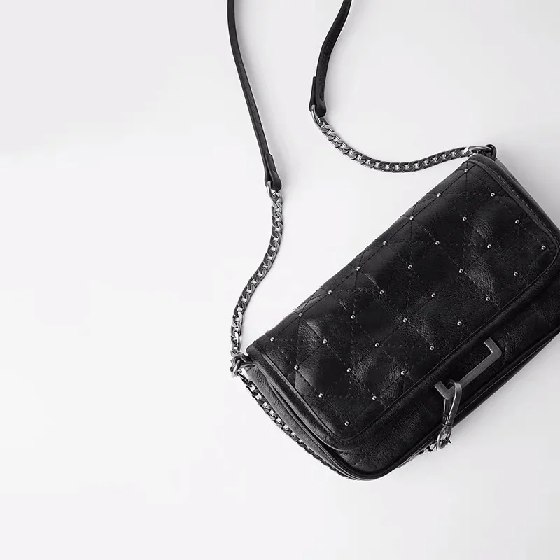 Новые модные заклепки bolsos de cuero suave de lujo Bolsos De bolsos de disevienador multibolsillo bandolera bolsos de hombro para m
