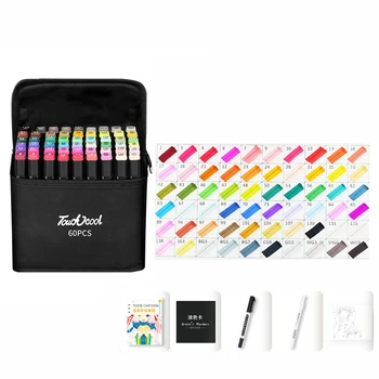 

Touchcool 24 30/60 Color Double-headed Mark Pen Set Alcohol Oily Marker Pen Student Hand Paint Design Comic Pen Brush