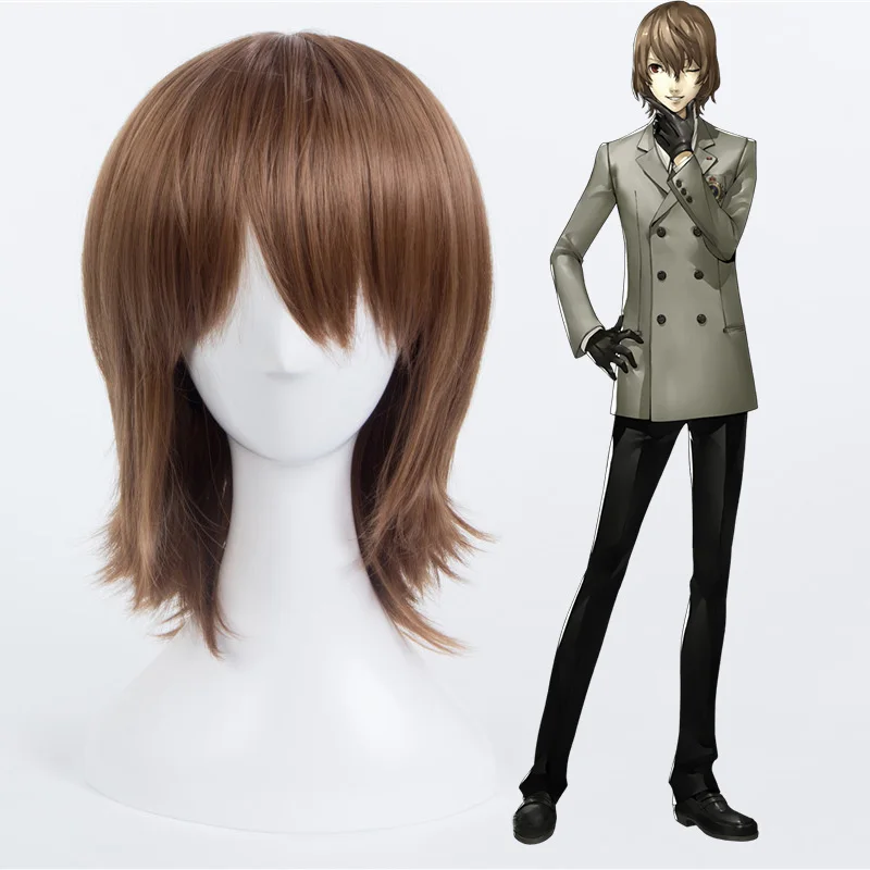 Джокер косплей парик для женщин и мужчин волосы Persona 5 Goro Akechi Crow Haru Okumura Хэллоуин