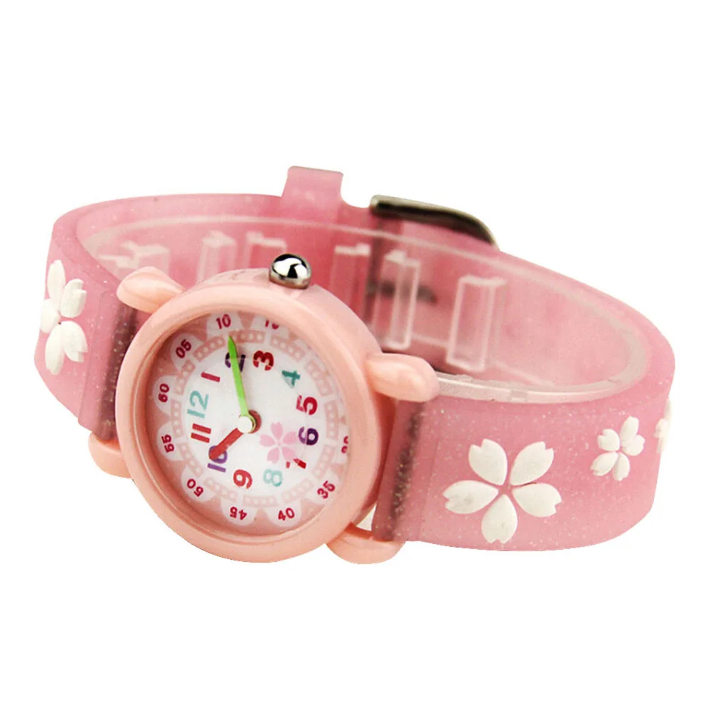 3D Flower Glitter Strap Quartz Kids Watches Cartoon Silicone Children Watches for Boys Girls Cute Clock 1