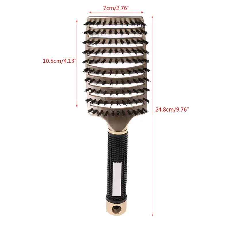 Salon Professional Hair Brush Comb Bristle & Nylon Scalp Massage Comb Wet Hair Brush