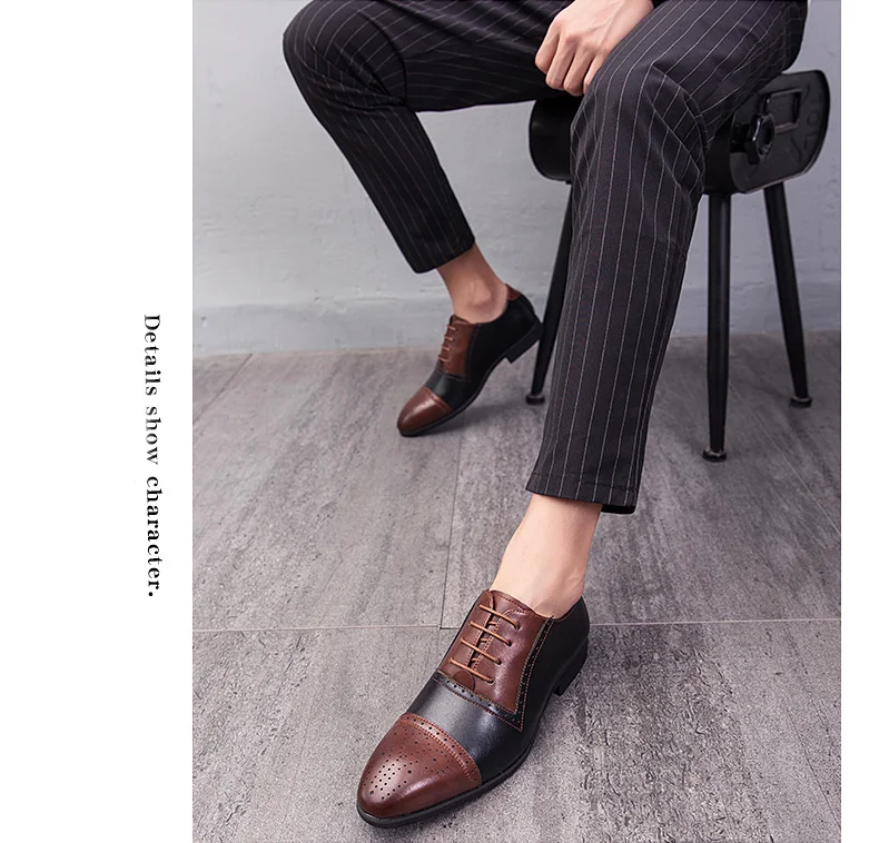 Misalwa/Винтажные Мужские броги; обувь двух цветов; деловая официальная обувь; Новинка; мужская обувь на шнуровке