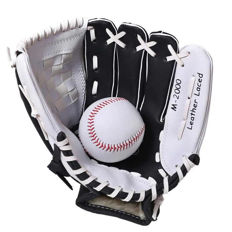 Genuine Leather Softball Ball Gloves Cardio Training Practice Kids Play