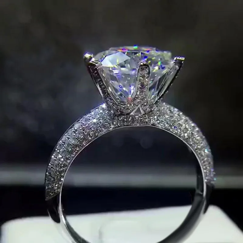 Solitaire Promise Кольца для женщин 925 пробы серебро 3ct AAAAA cz Женское Обручальное кольцо обручальное свадебное ювелирное изделие подарок