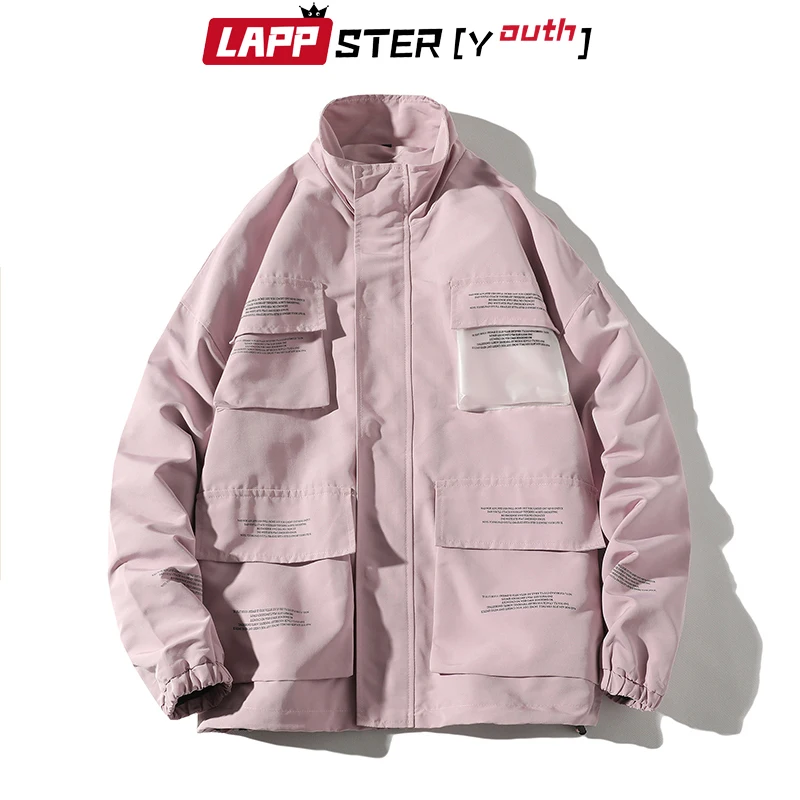 LAPPSTER-Youth мужская уличная куртка-бомбер осенние куртки и пальто с карманами Корейская черная ветровка в стиле хип-хоп