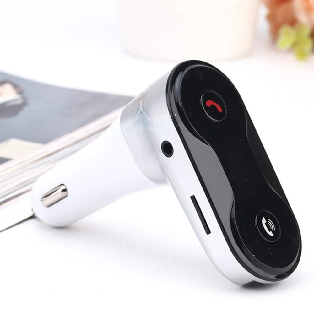 Автомобильное зарядное устройство с Bluetooth, MP3-плеер, свободная от рук, вставная карта, u-диск, fm-передатчик, USB зарядное устройство, адаптер, музыкальный плеер для автомобиля C8 - Формат цифровых медиаданных: Silver