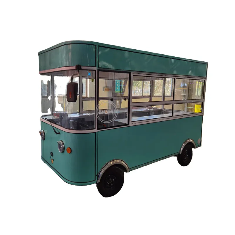 Carro de venta de comida rápida con cocina móvil, camión de café eléctrico, caravana, furgoneta de catering para uso en parques