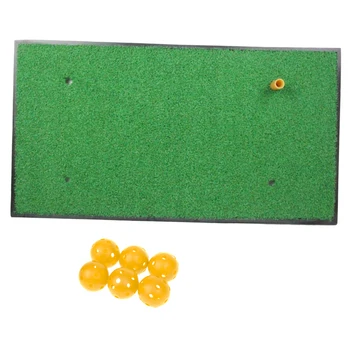 

Sturdy Golf Hitting Mat Fairway Rough Putting Grass Pad & 6 Training Balls Chipping Driving Golf Grass Mat Indoor Outdoor