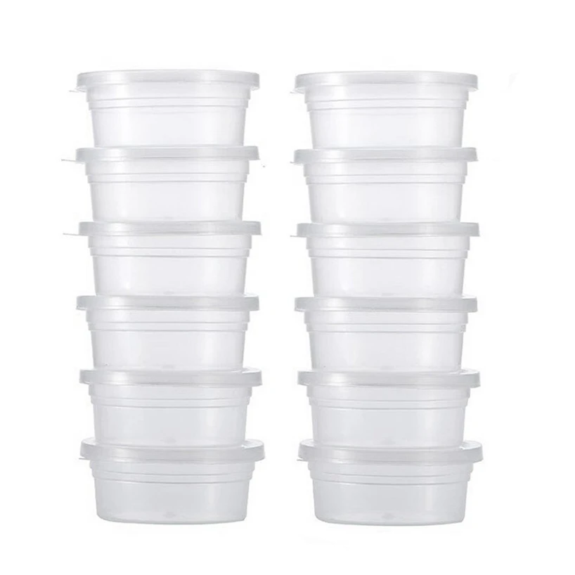 12 pieces of slime simple portable storage box storage container foam ball storage cup sealed container with lid