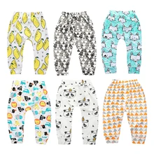 Розничная, Лидер продаж, весенне-осенняя одежда для детей штаны-шаровары для мальчиков и девочек популярные хлопковые брюки с геометрическим узором штаны для малышей от 0 до 3 лет