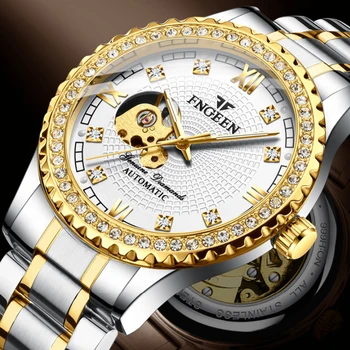 

FNGEEN Men Watch Automatic Mechanical Watches Waterproof Hollow Skeleton Top Brand Luxury Male Wristwatch Relogio Masculino