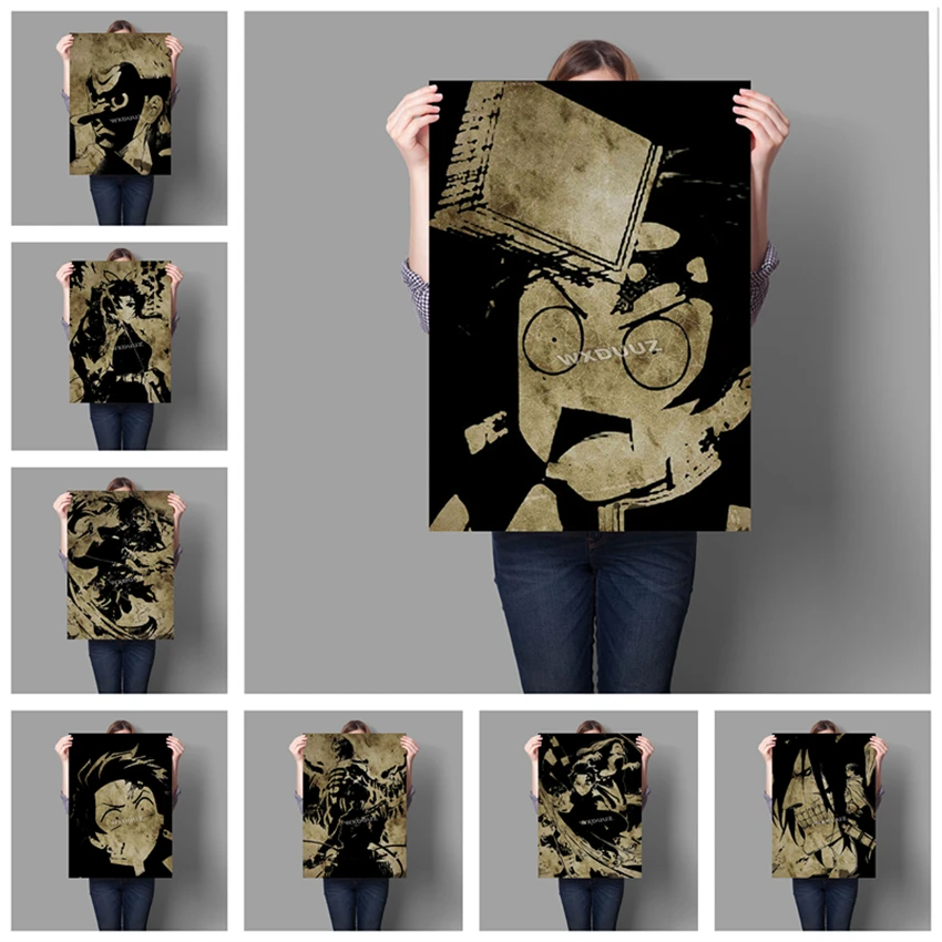 Retro My hero academia Demon Slayer: Kimetsu no Yaiba Tanjirou Nezuko Anime Home Decor quality Posters living canvas painting | Дом и сад