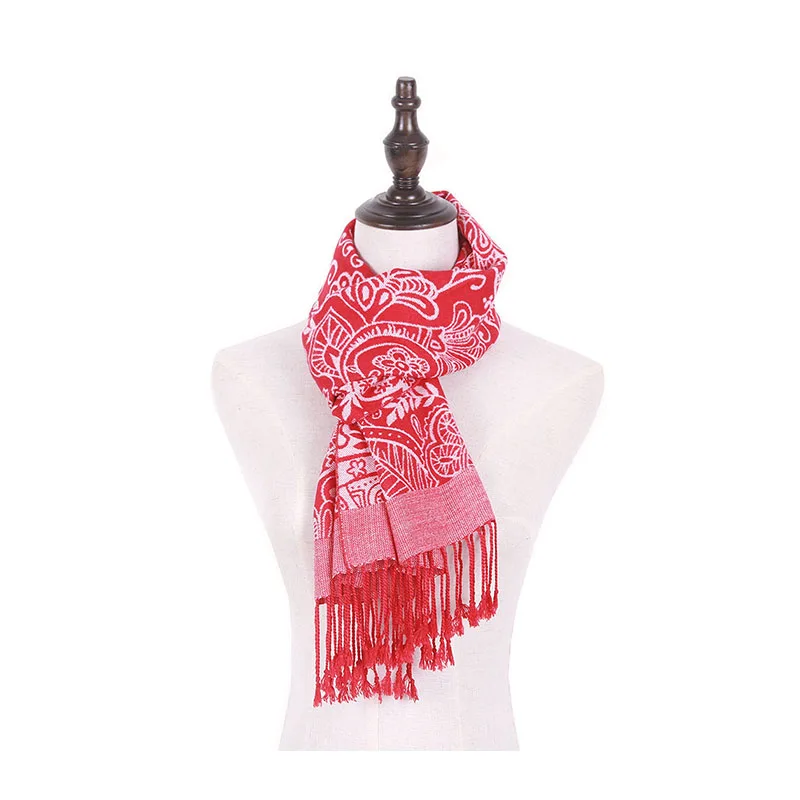 

wool cotton scarf men luxury brand reversible shawls tassel male pashmina paisley scarf shawls bufandas red scarf