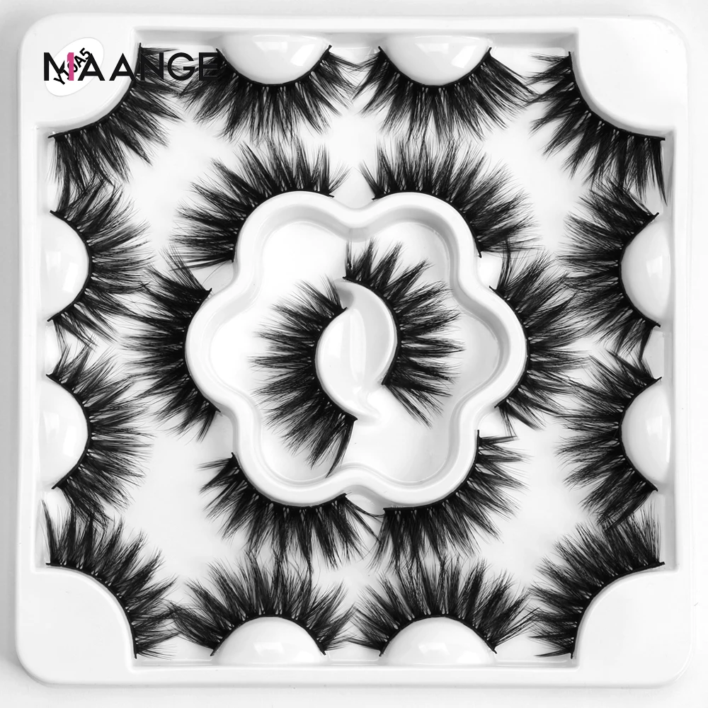 

MAANGE 10 Pairs 3D Mink Lashes 5D Faux Hair False Eyelashes Natural Thick Long Fake Eye Lashes Make Up Beauty Extension Tools