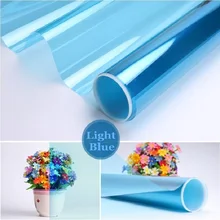 Светильник, синяя декоративная пленка для стекла, самоклеящаяся Двусторонняя перспектива, легко снимаемая, защита от ультрафиолета, для домашнего рынка, детского сада, сделай сам