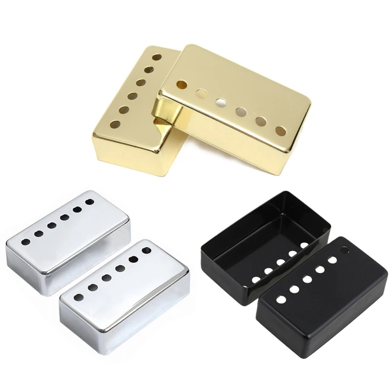 Set Of 2 Humbucker Lp Guitar Pickup Cover Nickel Covers 50mm & 52mm P