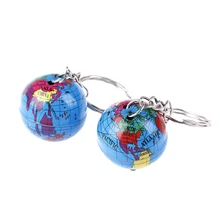 

2Pcs Globe Keychain Handmade World Map Planet Earth Geography Key Chain Glass Dome Keychains Baby Toys Ball