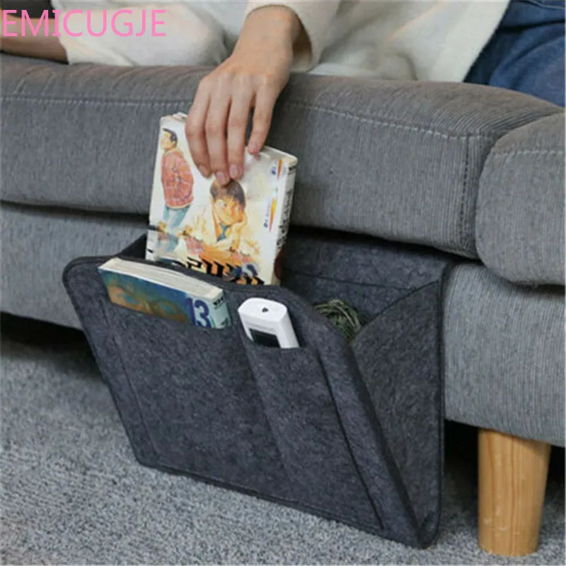 Organizer Bed Desk Bag Sofa TV Remote Holder Storage Bags Newest Hot Felt Bedside Pocket Caddy Storage